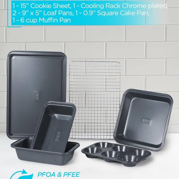 BLACK & DECKER 6-Piece Carbon Steel Bakeware Set, NWT - Picture 1 of 6